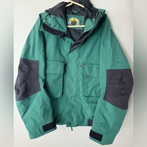Vintage Cabelas Wading GORE-TEX Fly Fishing Shell Jacket Hooded Coat Size medium